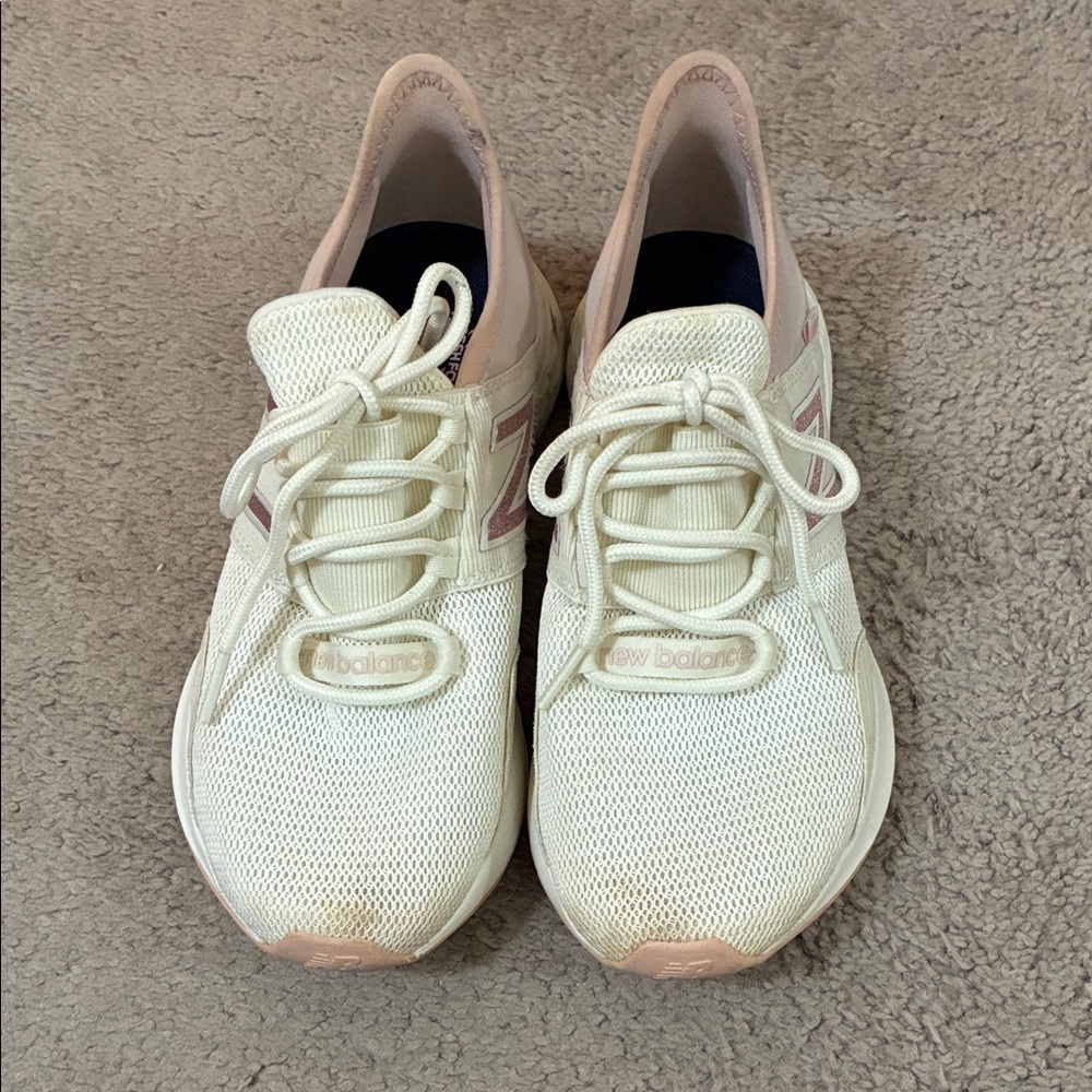 New Balance Women's Beige and Pink Sneakers